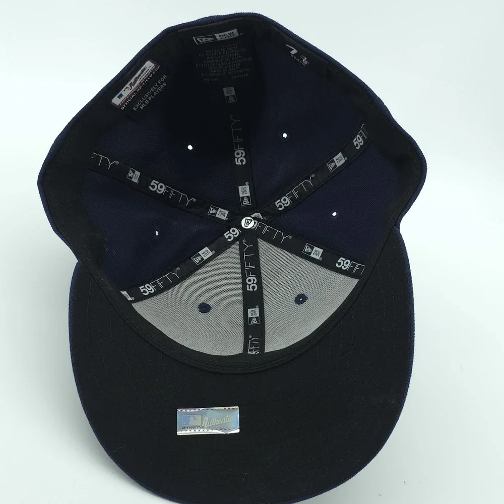 New Era 59Fifty Milwaukee Brewers Navy Blue Fitted‎ 7 7/8 Low Profile Hat NEW